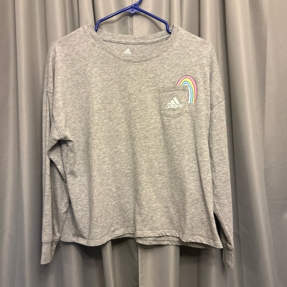 adidas® Long Sleeve Heather Rainbow Pocket Tee sports unite 122 - Picture 7 of 8